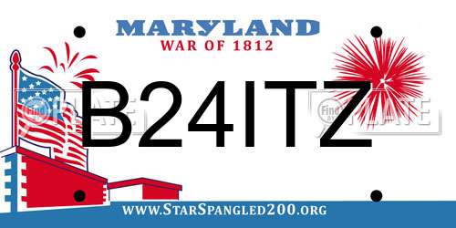 B24ITZ Maryland License Plate