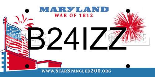 B24IZZ Maryland License Plate
