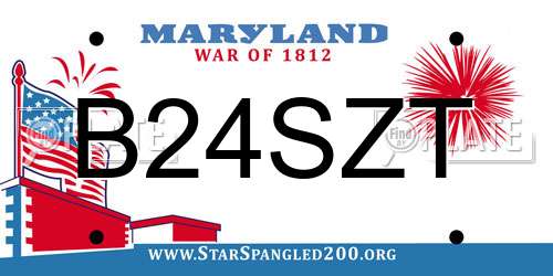 B24SZT Maryland License Plate