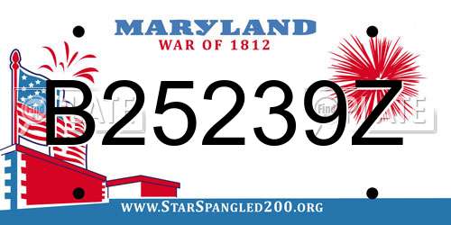 B25239Z Maryland License Plate