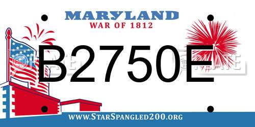 B2750E Maryland License Plate