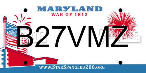 B27VMZ Maryland License Plate