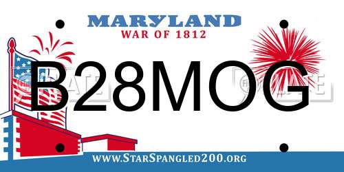 B28MOG Maryland License Plate