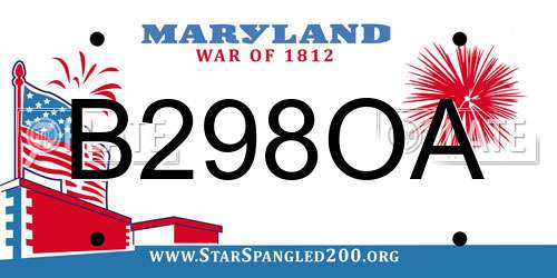 B298OA Maryland License Plate