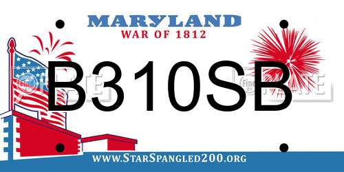 B310SB Maryland License Plate