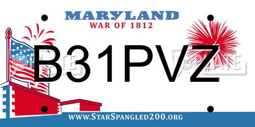 B31PVZ Maryland License Plate