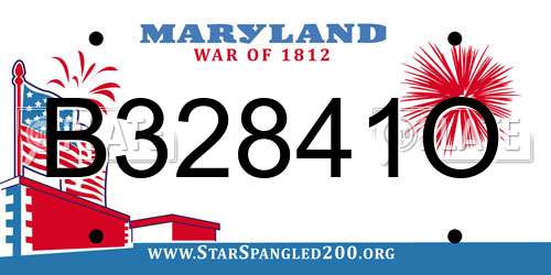 B32841O Maryland License Plate