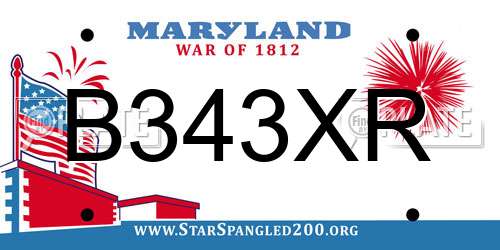 B343XR Maryland License Plate