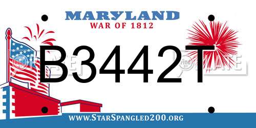 B3442T Maryland License Plate