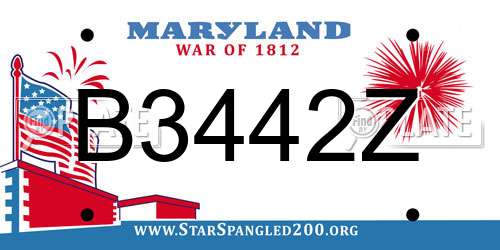 B3442Z Maryland License Plate