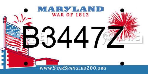 B3447Z Maryland License Plate