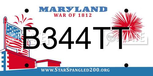 B344TT Maryland License Plate