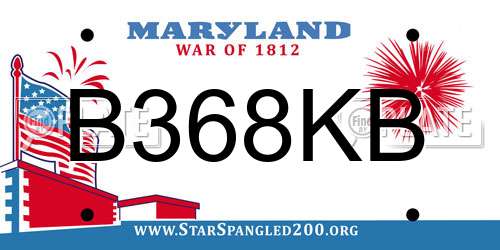 B368KB Maryland License Plate