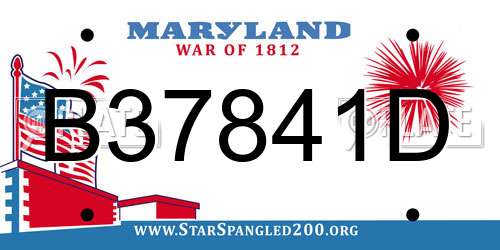 B37841D Maryland License Plate