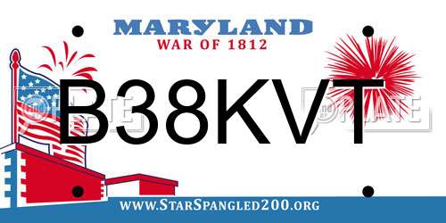 B38KVT Maryland License Plate