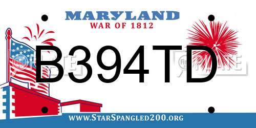 B394TD Maryland License Plate