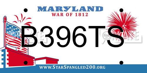 B396TS Maryland License Plate