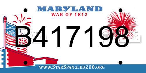 B417198 Maryland License Plate