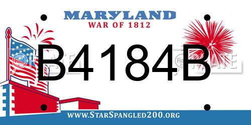 B4184B Maryland License Plate
