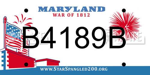 B4189B Maryland License Plate