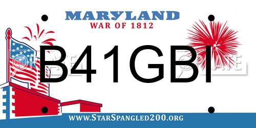B41GBI Maryland License Plate