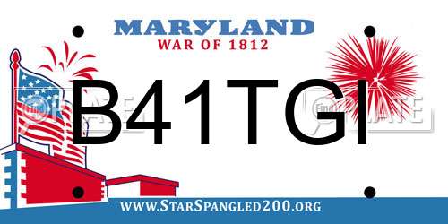 B41TGI Maryland License Plate