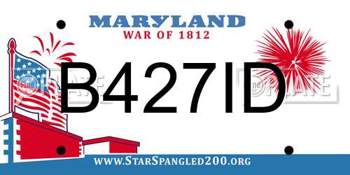 B427ID Maryland License Plate