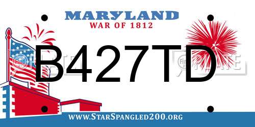 B427TD Maryland License Plate