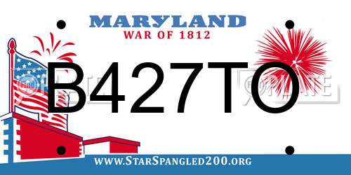 B427TO Maryland License Plate