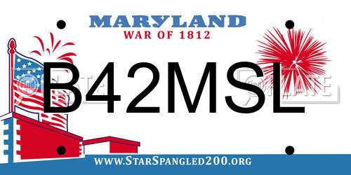 B42MSL Maryland License Plate