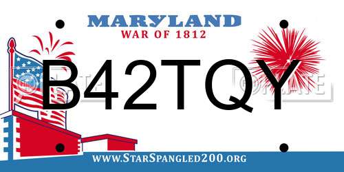 B42TQY Maryland License Plate