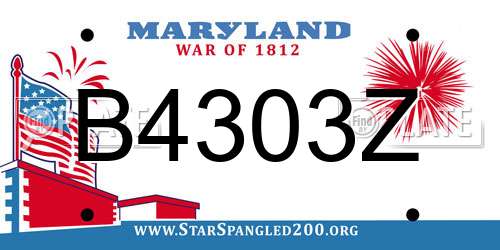 B4303Z Maryland License Plate