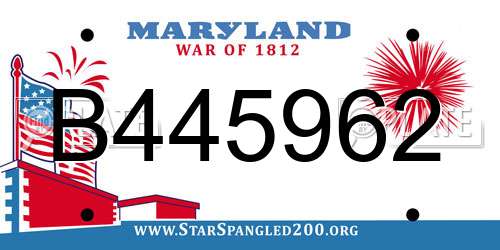 B445962 Maryland License Plate