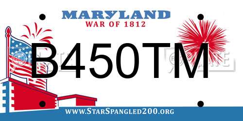 B450TM Maryland License Plate