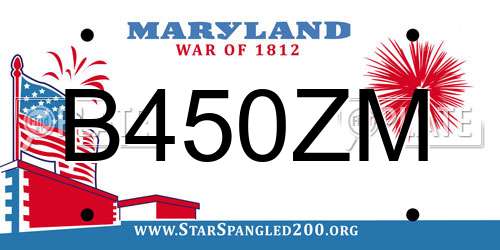 B450ZM Maryland License Plate