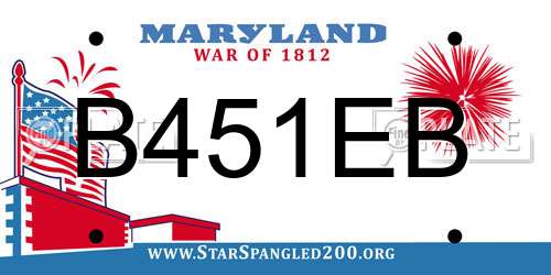 B451EB Maryland License Plate