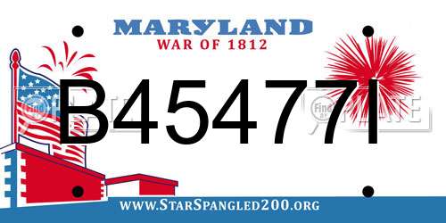 B45477I Maryland License Plate