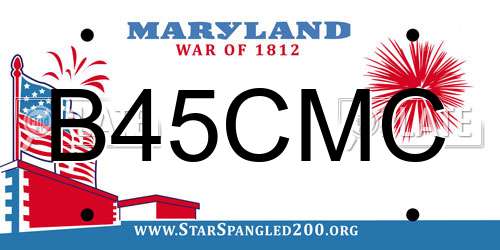 B45CMC Maryland License Plate