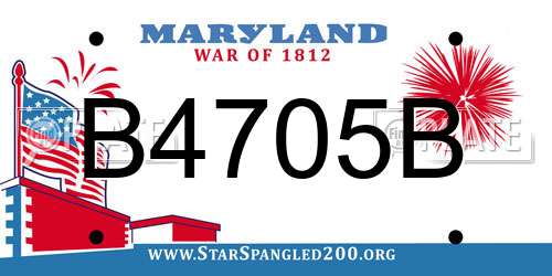 B4705B Maryland License Plate