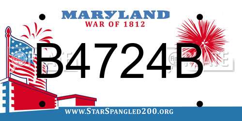 B4724B Maryland License Plate