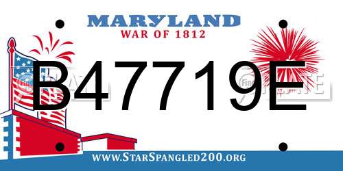 B47719E Maryland License Plate