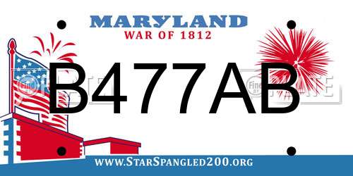 B477AB Maryland License Plate