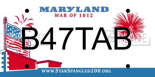 B47TAB Maryland License Plate