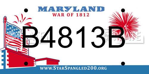 B4813B Maryland License Plate