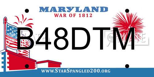 B48DTM Maryland License Plate