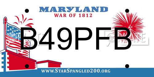 B49PFB Maryland License Plate