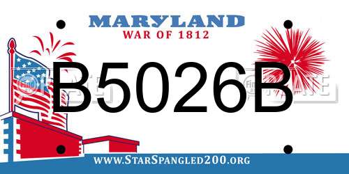 B5026B Maryland License Plate