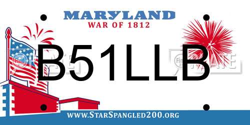 B51LLB Maryland License Plate