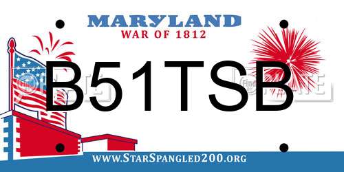 B51TSB Maryland License Plate