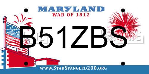 B51ZBS Maryland License Plate